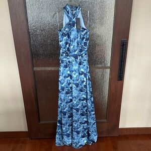 Sachin and Babi  KAYLA GOWN in blue floral size 2 NWT